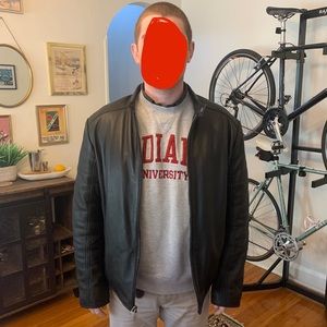 Handmade black leather jacket